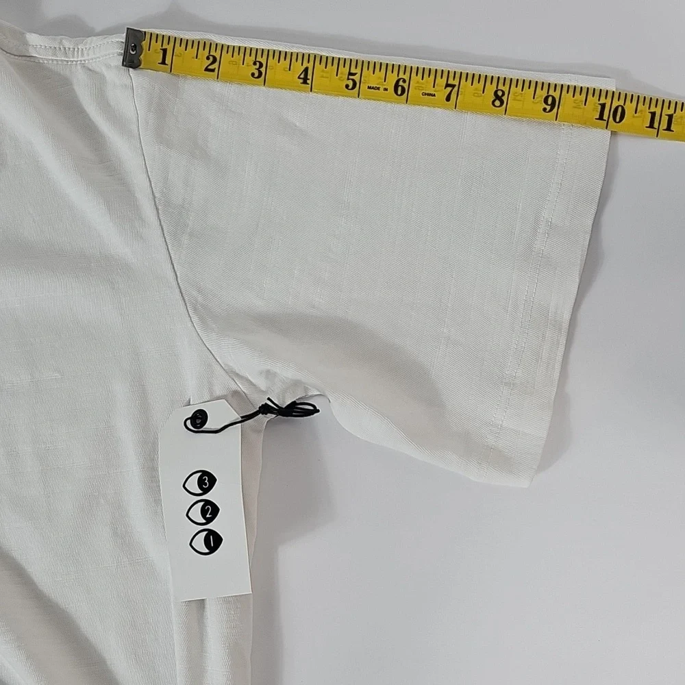 NWT 321 Cotton Designer Tee Short Sleeve T-Shirt Crew Neck White Made in USA M